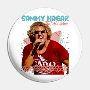 Retro Sammy Hagar The Red Rock Fan Art Design Pin