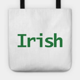 Green Irish Typography St Patricks Day Tote