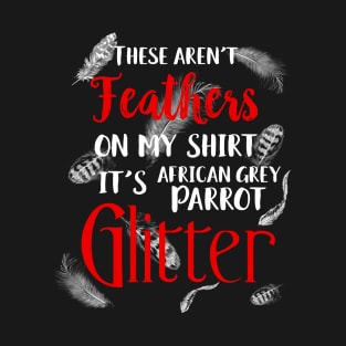 African Grey Parrot Feather Glitter T-Shirt