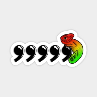 Comma Chameleon - Red, Gold, and Green Magnet