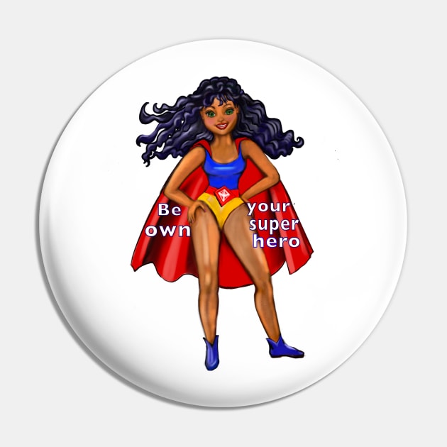 Be your own superhero  - Black anime superhero girl with flowing hair and red cape ! beautiful  black girl with Afro hair, brown eyes, Cherry pink lips and dark brown skin. Hair love ! Pin by Artonmytee