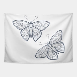 Line Drawing Butterflies Tapestry