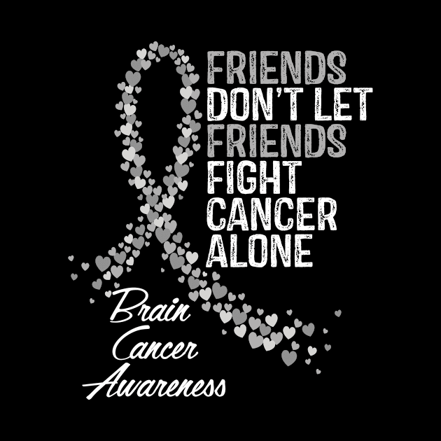 Friends Dont Let Friends Fight Cancer Alone Brain Cancer Awareness by RW