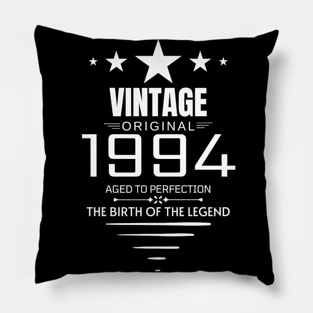 Vintage 1994 - Birthday Gift Pillow by Fluen