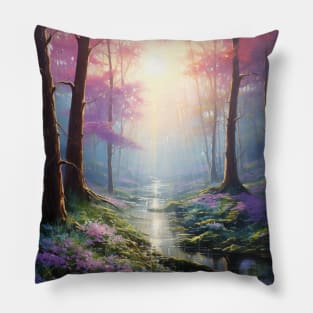 Enchanted Morning Glade Pillow