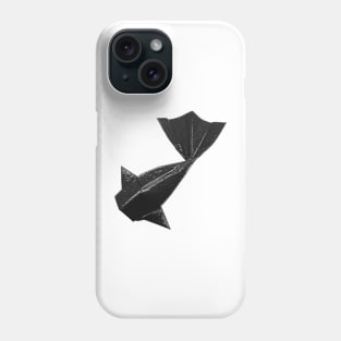 Schwarzes Origami Fisch Muster Phone Case