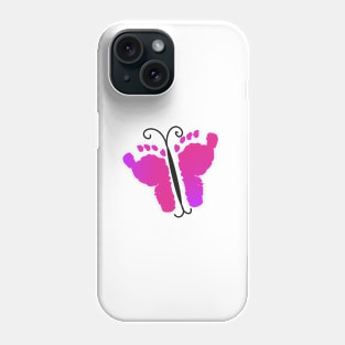 Baby footprints and butterfly Phone Case