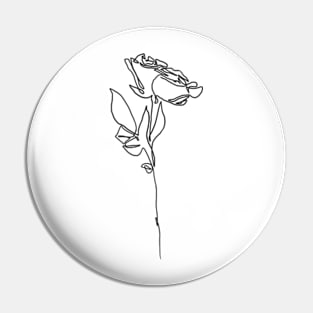 One Line Rose art Pin