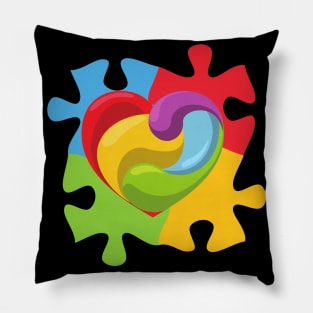 Puzzle Piece Heart Pillow
