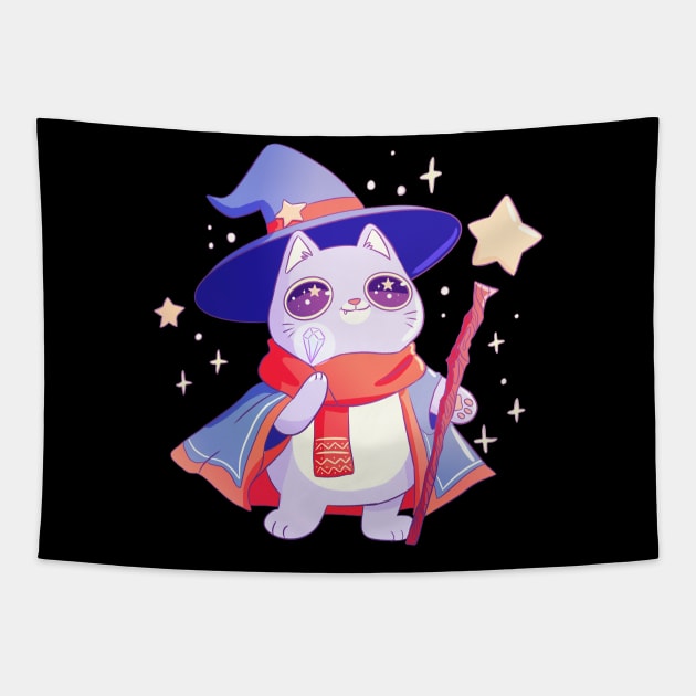 Wizard cat Tapestry by YaraGold