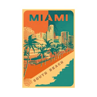 South beach, Miami  Vintage Travel Poster T-Shirt