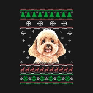 Poodle Ugly Christmas Sweater Funny Dog Lover Owner Gifts T-Shirt