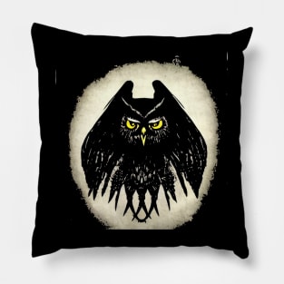 BLACK MRRANNE BLOOD OWL Pillow