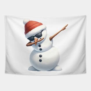 Christmas Snowman Dabbing Dance Tapestry