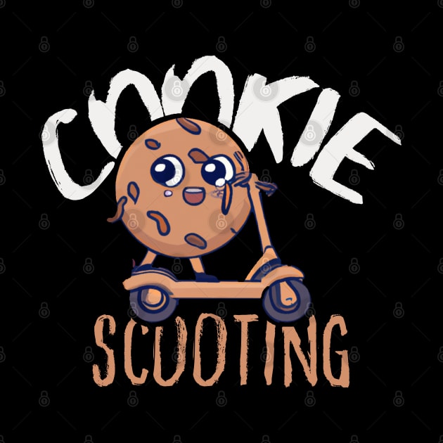 Funny E-Scooter, Cute Kawaii Cookie Driving Scooter by maxdax
