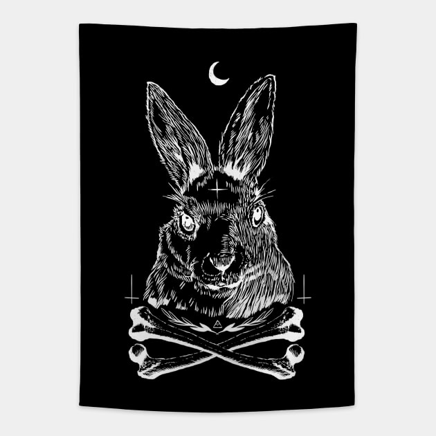 Dark Rabbit Tapestry by LadyMorgan