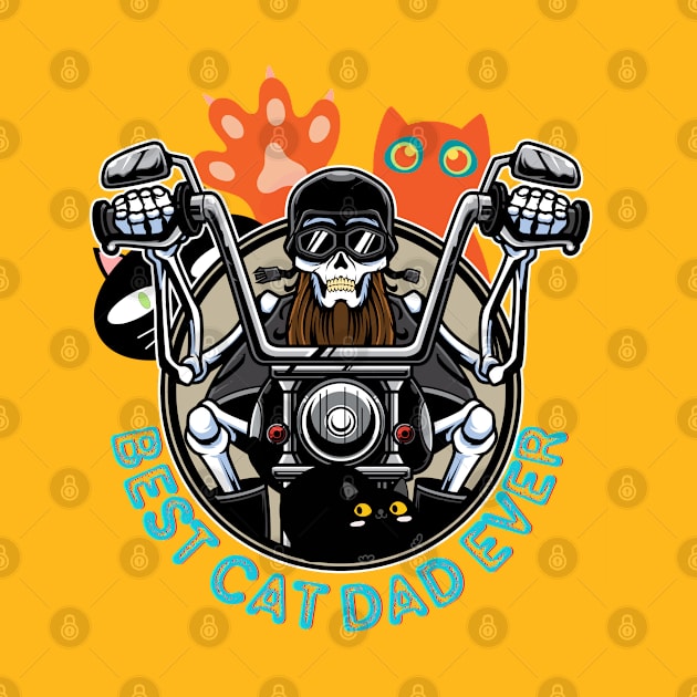 BIKER AND BEST CAT DAD EVER CAT DADDY MOTORCYCLE by DAZu