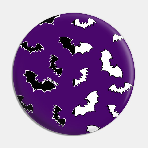 Split-Color Bats Pin by Jan Grackle