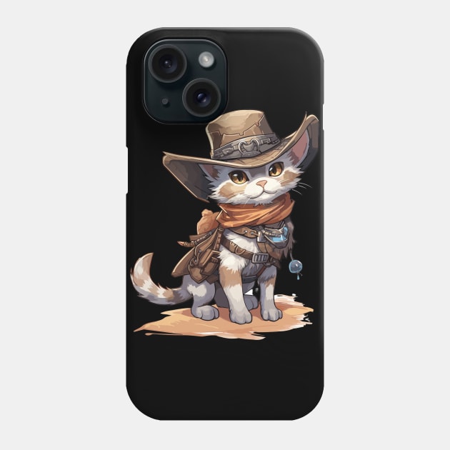 Cute Sheriff Cat with a Cowboy Hat Phone Case by TeeCraftsGirl