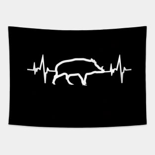 boar heartbeat ECG hunting wild boar animals Tapestry