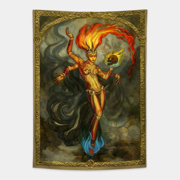 Elemental of Fire & Revenge Tapestry by BohemianWeasel