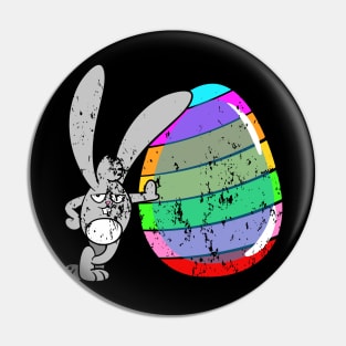 Retro Vintage Grunge Easter Bunny Pin