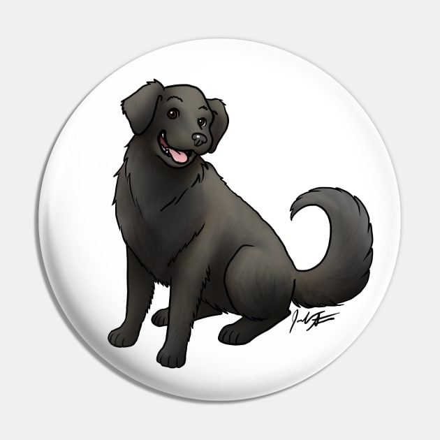 Dog - Flat Coat Retriever Golden Black Pin by Jen's Dogs Custom Gifts and Designs