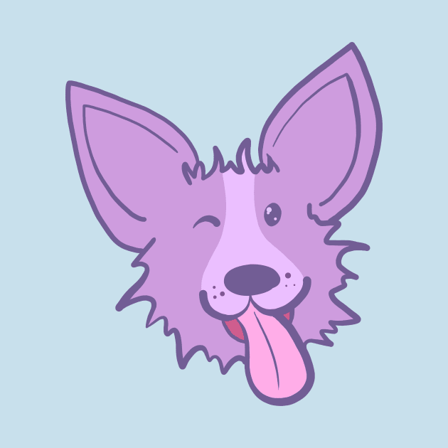 Cute Purple Winking Corgi by KelseyLovelle