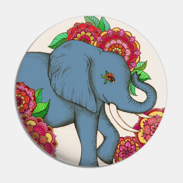 Little Blue Elephant in her secret garden Pin by micklyn