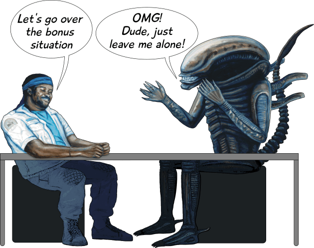 Bonus Situation Discussion (Alien 1979 Parody) Kids T-Shirt by SPACE ART & NATURE SHIRTS 