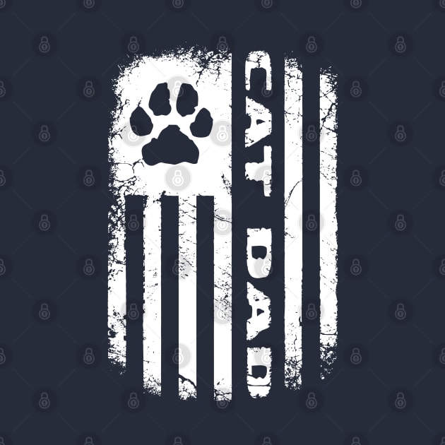 Cat Dad Distressed Flag by BoneheadGraphix