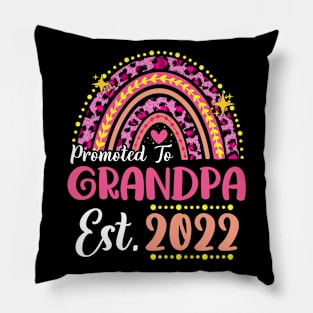 Promoted to Grandpa Est.2022 Rainbow Papa to Be New Papa Pillow