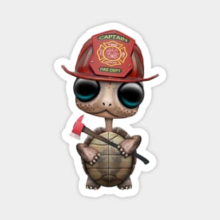 Cute Baby Turtle Firefighter Magnet