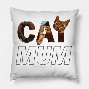 CAT MUM - Bengal cat oil painting word art Pillow