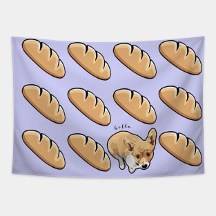 Corgi and Bread Loaf Tapestry