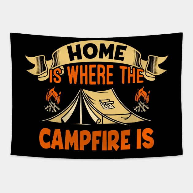 Camping Home Tapestry by PixelArt