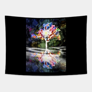 Colorful Night Reflection Tapestry