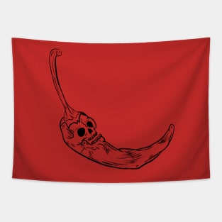 skeleton chilli pepper hot gothic scary vegetable sticker tote bag Tapestry