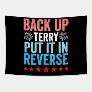 Retro back up terry put it in reverse 4th of july fireworks Tapestry