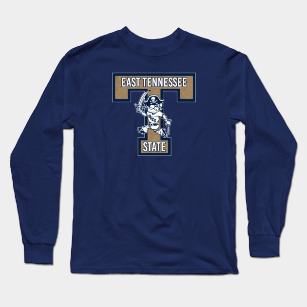 Men's Navy ETSU Buccaneers Long Sleeve Hoodie T-Shirt