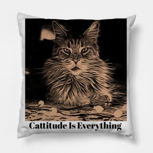 Cattitude is everything Pillow