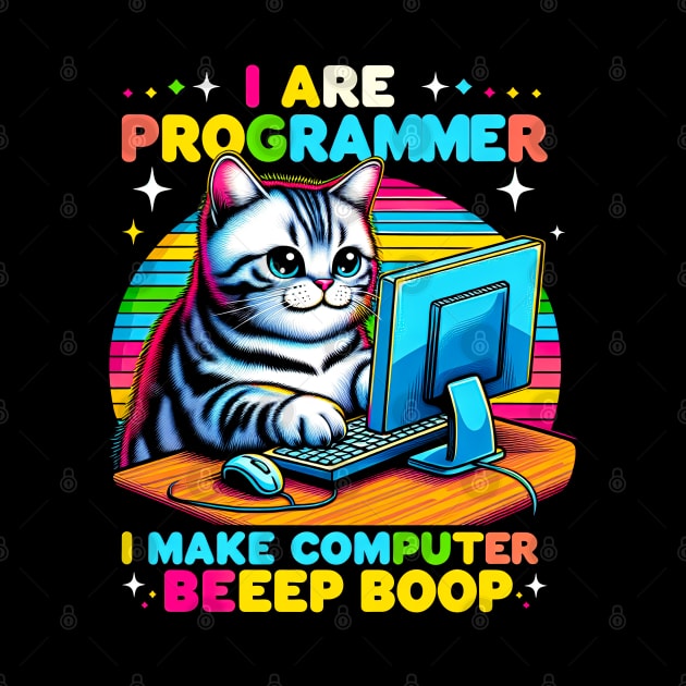 I Are Programmer Beep Boop Cute Programmer Cat by T-shirt US