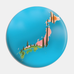 Japan vintage map Pin