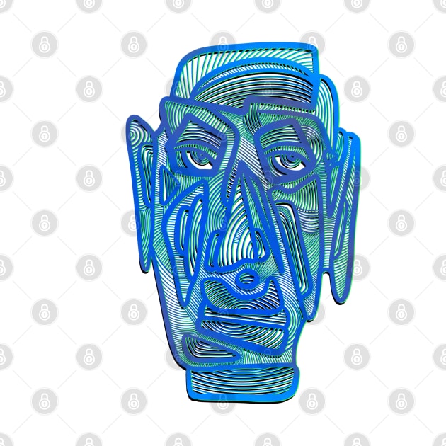 Abstract Face #8 - blue version by DaveDanchuk