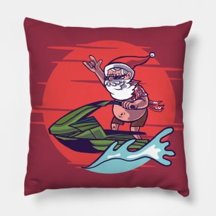 Jet Ski Santa Cartoon Pillow