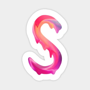 Letter S In Vibrant Watercolor Magnet