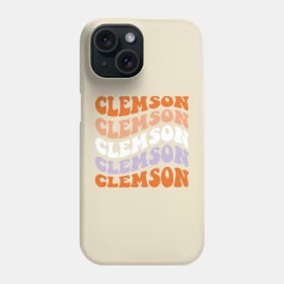 Clemson Retro Wave Font Design Phone Case