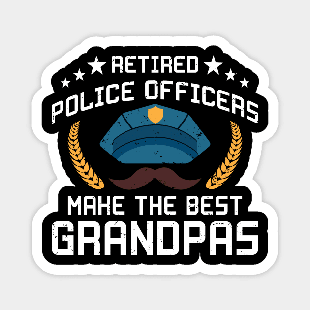 Retired Police Officer Grandpa Magnet by PixelArt