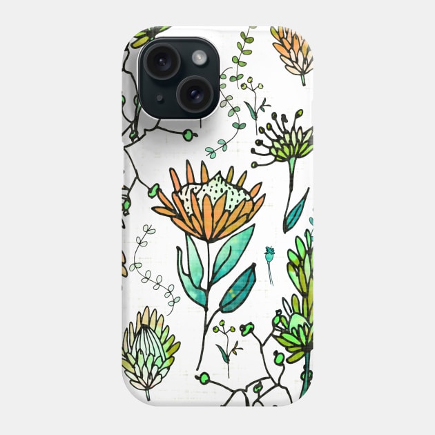 Protea Flower Orange Phone Case by bruxamagica