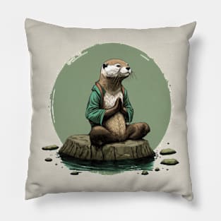 Mister Otter Achieves Otter Peace Pillow